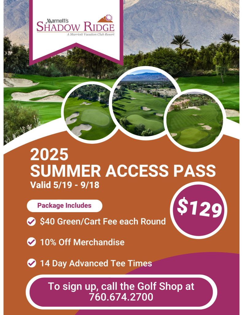 Summer Access pass. Call for more information.